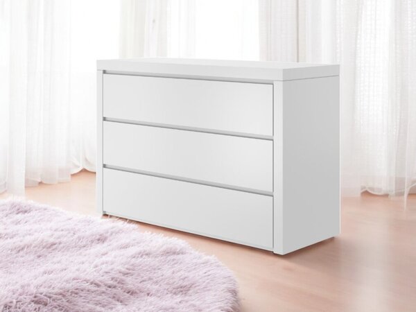 Dětská komoda se 3 úložnými šuplíky SIMONE bílá