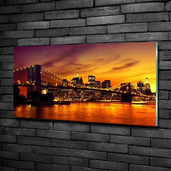 Foto obraz sklo tvrzené Brooklynský most osh-58655402