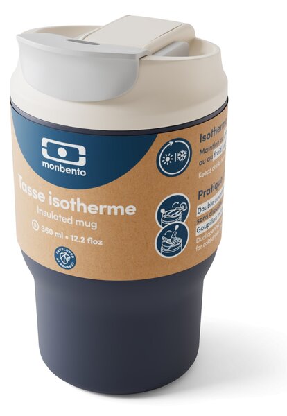 Termohrnek s víčkem a brčkem Travel Infinity Blue 350 ml