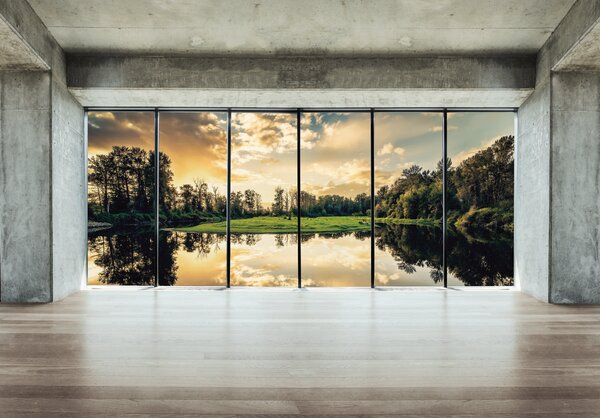 Fototapeta - Výhled na jezero (152,5x104 cm)