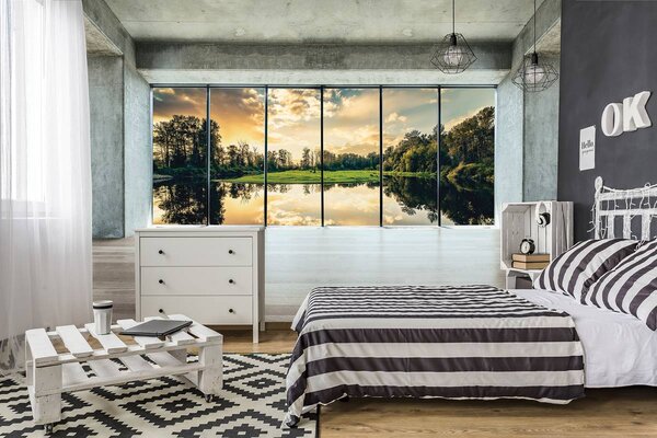 Fototapeta - Výhled na jezero (152,5x104 cm)