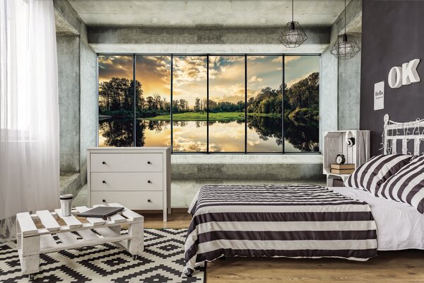 Fototapeta - Výhled na jezero (152,5x104 cm)