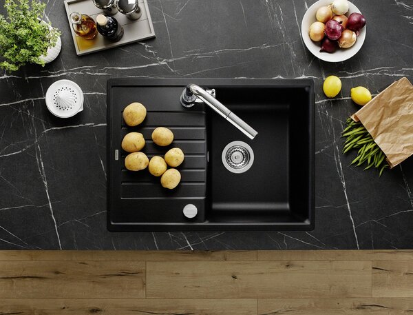 Blanco Zia 45 S Compact, silgranitový dřez 680x500x190 mm, 1-komorový, šedá vulkán, BLA-527380