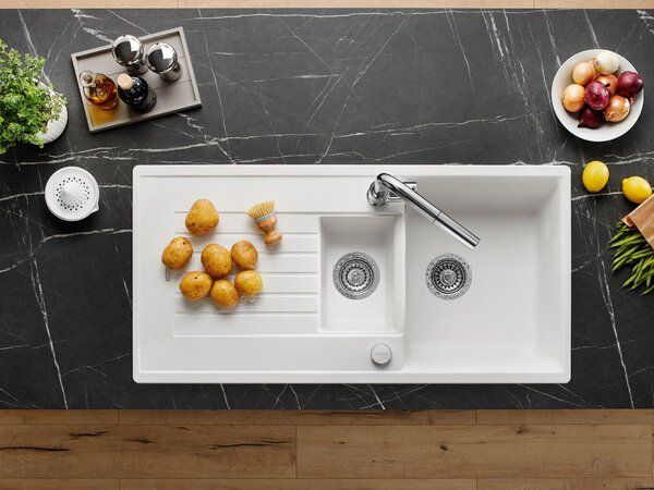 Blanco Zia 6 S, silgranitový dřez 1000x500x190 mm, 1,5-komorový, černá, BLA-526021