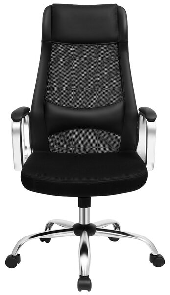 SONGMICS Kancelářská židle se síťovinou - černá/stříbrná