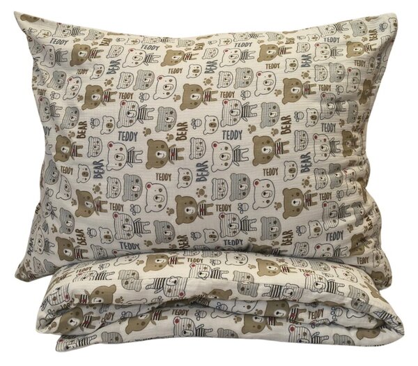 Mušelínové povlečení Teddy Bear TiaHome - Dětský set 130x90cm + 65x45cm