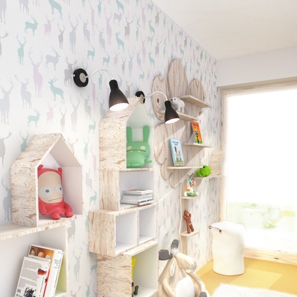 KAYA nástěnná černá matný nikl 230V E27 28W - RED - DESIGN RENDL