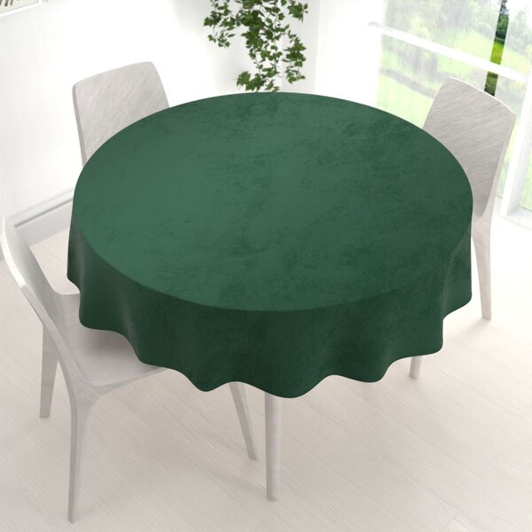 Biante Sametový kulatý ubrus Velvet Premium SVP-012 Zelený Ø 110 cm