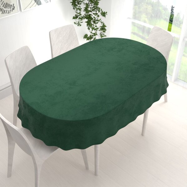 Biante Sametový oválný ubrus Velvet Premium SVP-012 Zelený 100x140 cm