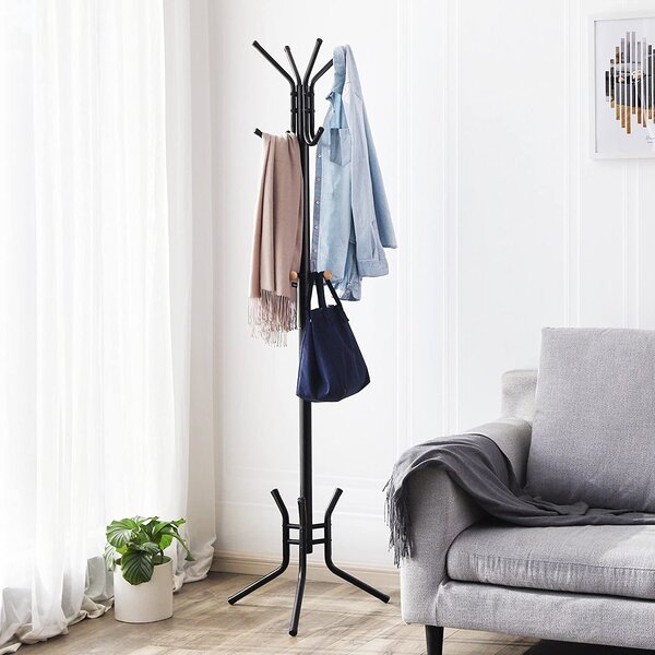 Stojanový věšák SAMUEL 49x176cm, černá SongmicsHome