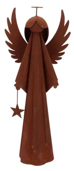 Rezavý antik plechový anděl s hvězdičkou Angel Rusty - 25*15*60 cm - daan kromhout