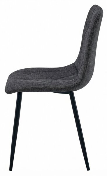 Tmavě šedá židle LIBRA STONE GREY s černými nohami