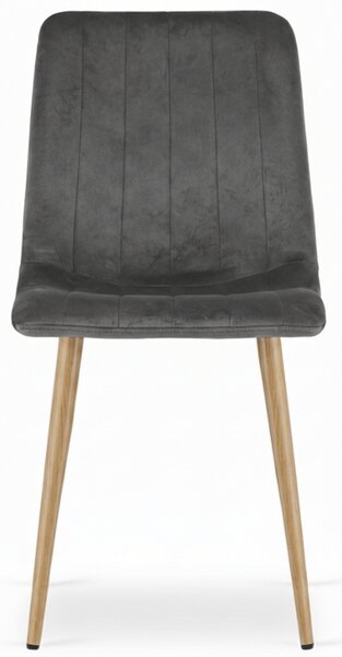 Tmavě šedá sametová židle LAVA GRAPHITE GRAY