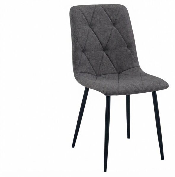 Tmavě šedá židle LIBRA STONE GREY s černými nohami