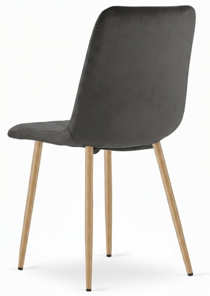 Tmavě šedá sametová židle LAVA GRAPHITE GRAY