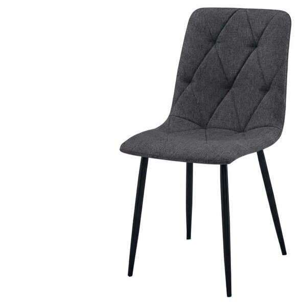 Tmavě šedá židle LIBRA STONE GREY s černými nohami