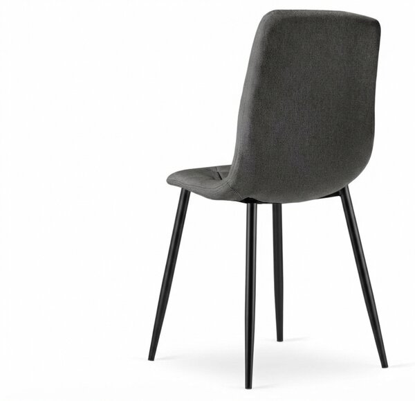 Tmavě šedá židle LIBRA STONE GREY s černými nohami