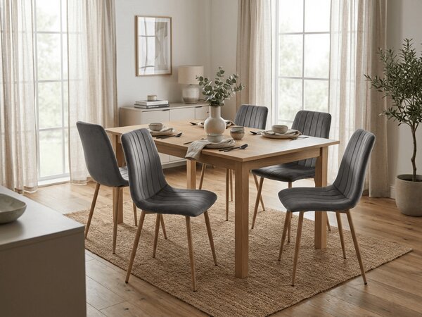 Tmavě šedá sametová židle LAVA GRAPHITE GRAY
