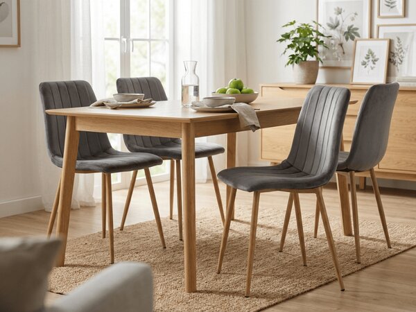 Tmavě šedá sametová židle LAVA GRAPHITE GRAY