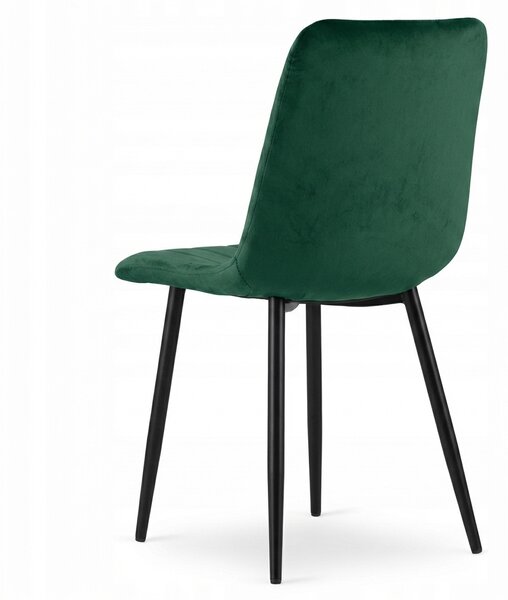 Tmavě zelená sametová židle LAVA BOTTLE GREEN s černými nohami