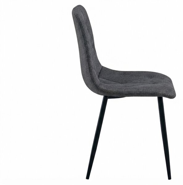 Tmavě šedá židle LIBRA STONE GREY s černými nohami