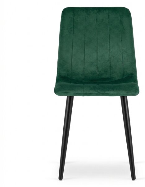 Tmavě zelená sametová židle LAVA BOTTLE GREEN s černými nohami