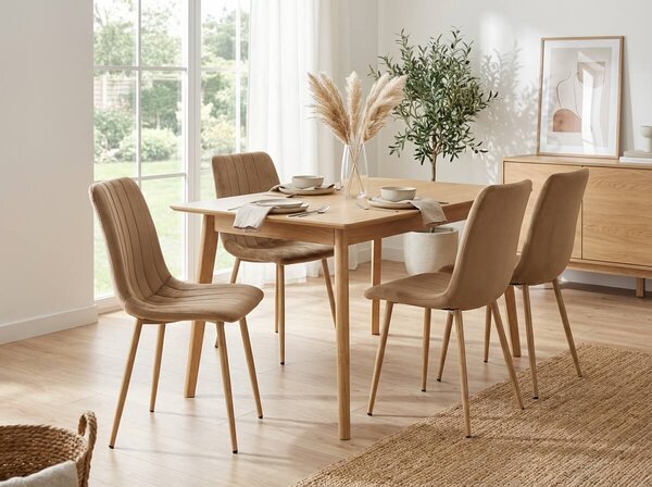 Hnědá sametová židle LAVA ALMOND BROWN