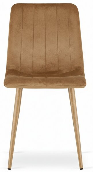 Hnědá sametová židle LAVA ALMOND BROWN