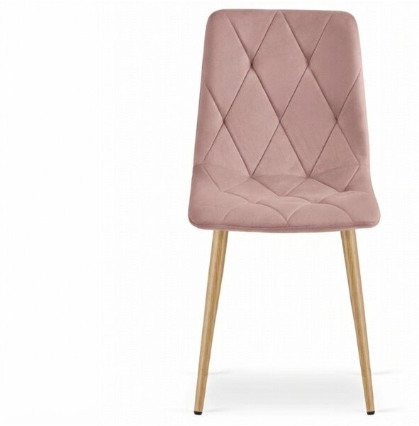 Starorůžová sametová židle LIBRA CLOUD ROSE