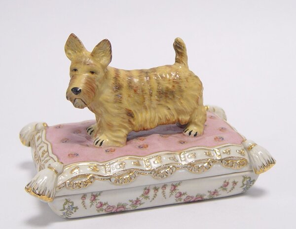 Porcelánová dóza - Scottish Terrier