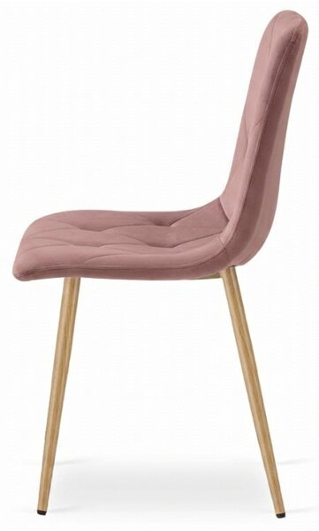 Starorůžová sametová židle LIBRA CLOUD ROSE