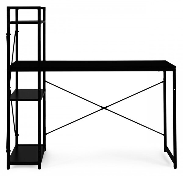 Psací stůl s regálem LOFTY 120x60 cm, černý