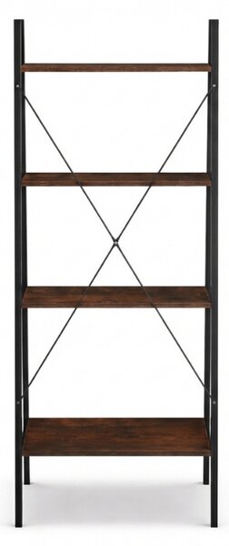 Knihovna TAYLOR 4 police 147x60 cm, rustikálně hnědá