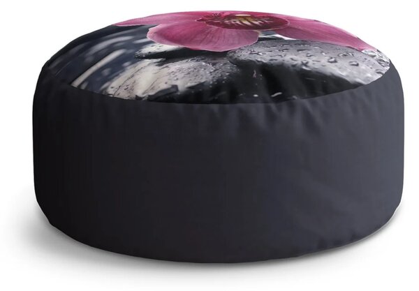 Sablio Taburet Circle Orchidej: 38x48 cm