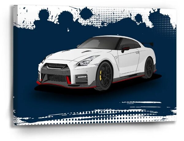 Sablio Obraz Nissan GTR 35 Modrý - 90x60 cm