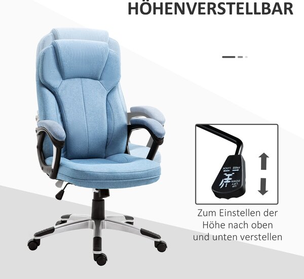 Vinsetto Kancelářská židle Počítačová židle Otočná židle Výškově nastavitelná Houpací funkce s opěrkou hlavy a polstrovanými područkami Ergonomická Sv