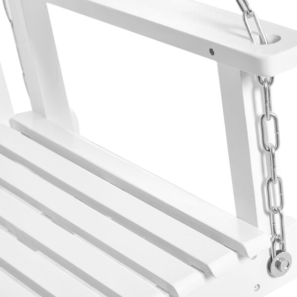 Zahradní houpačka Outsunny pro 2 osoby – závěsná lavička z masivního dřeva, terasa, zahrada, bílá 117 x 69 x 60 cm | Aosom