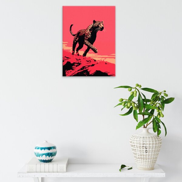 Obraz na plátně - Leopard v růžové - 30x40 cm