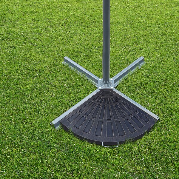 Outsunny Sada 2 Závažím pro Podstavce Slunečníků, Základna Slunečníku Polokruhová s Rukojetí, Pryž + Kov, Bronzová 66 x 47 x 4,2 cm 30 kg | Aosom