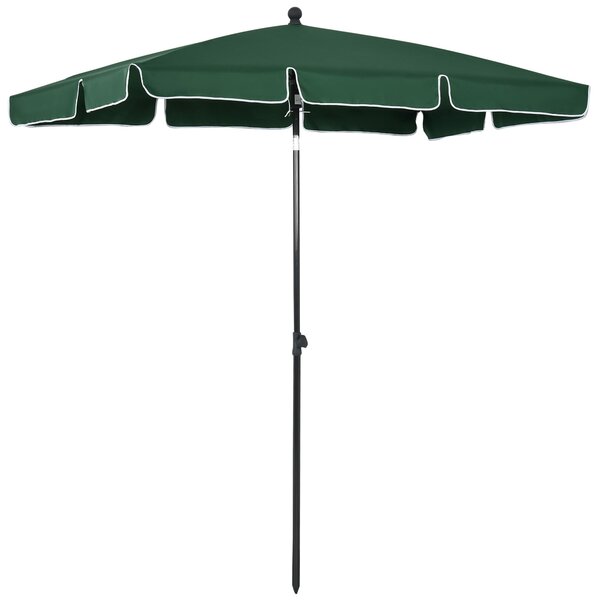 Aluminiový zahradní slunečník Outsunny 198x130x245 cm obdélníkový slunečník se sklopnou funkcí pro terasu a zahradu Zelený | Aosom