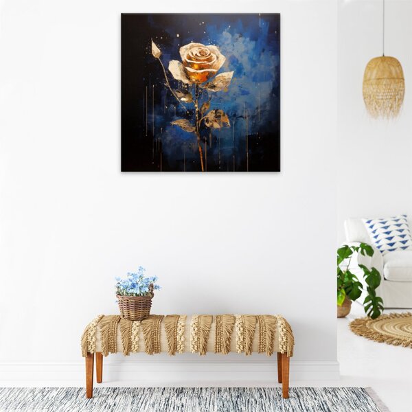 Obraz na plátně - Zlatá růže - 40x40 cm - CZ výroba