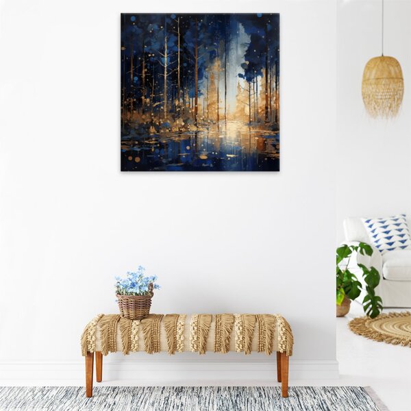Obraz na plátně - První sníh v odrazu slunce - 40x40 cm