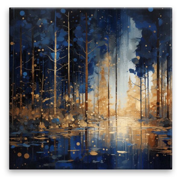 Obraz na plátně - První sníh v odrazu slunce - 40x40 cm