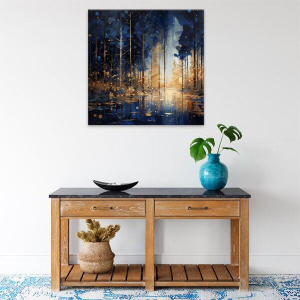 Obraz na plátně - První sníh v odrazu slunce - 40x40 cm