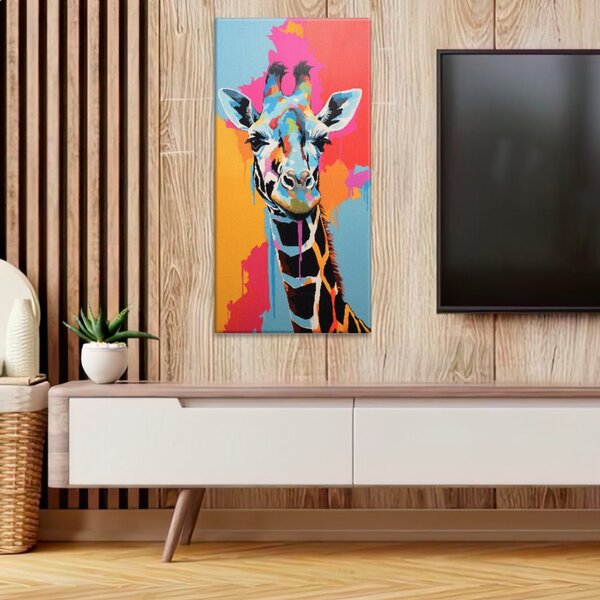 Obraz na plátně - Portrét žirafy - 30x60 cm