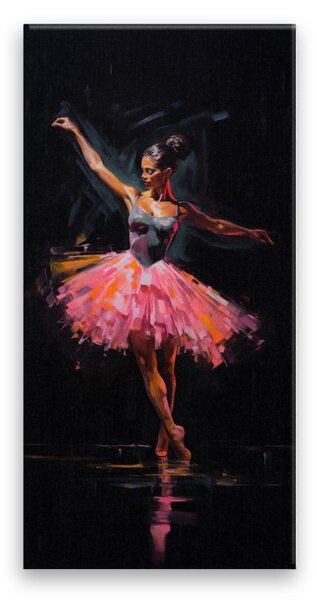 Obraz na plátně - Balerína v neonu - 30x60 cm