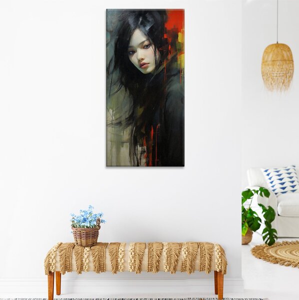 Obraz na plátně - Asijská dívka - 30x60 cm