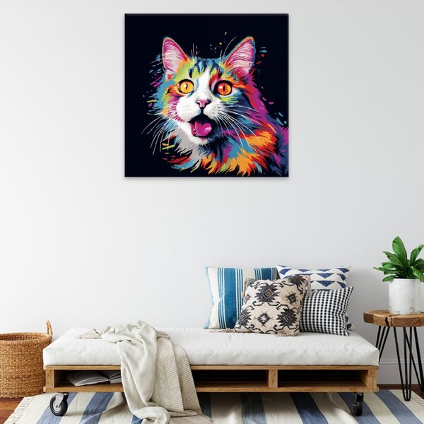 Obraz na plátně - Kočka pop-art - 40x40 cm - CZ výroba