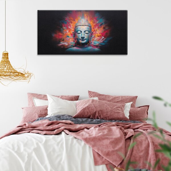 Obraz na plátně - Malovaný Buddha - 60x30 cm