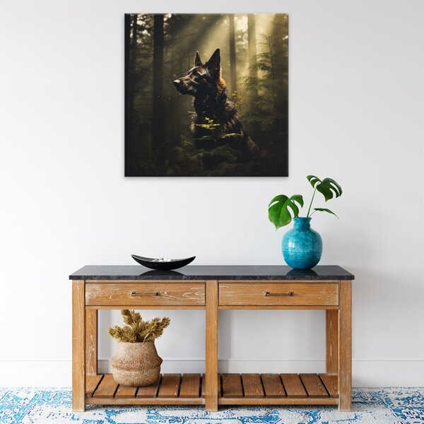 Obraz na plátně - Pes ve službě - 40x40 cm